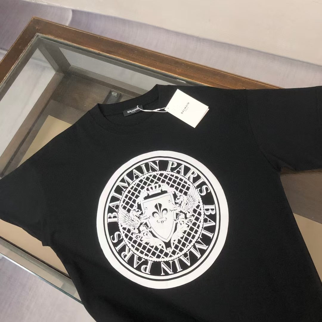 Printed letter round neck short sleeved T-shirt