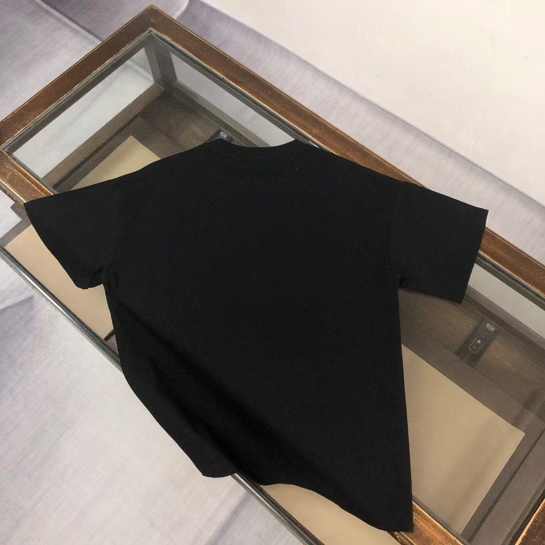 Printed letter round neck short sleeved T-shirt