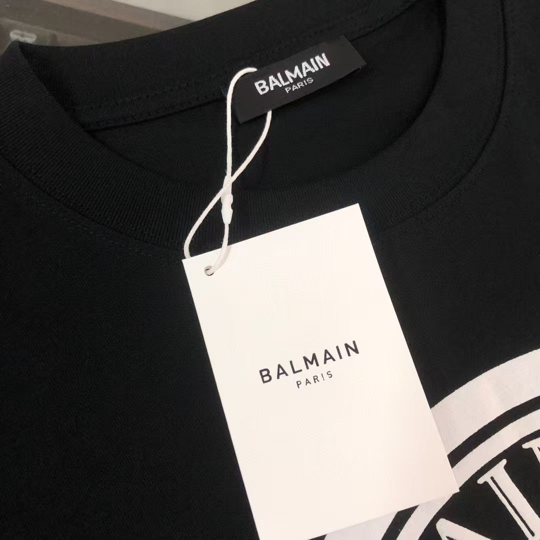Printed letter round neck short sleeved T-shirt