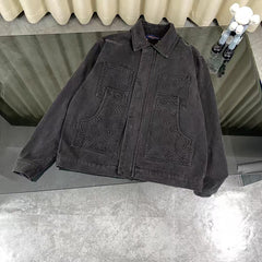 Pocket printed embossed denim jacket jacket, denim suit