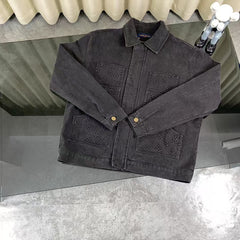 Pocket printed embossed denim jacket jacket, denim suit
