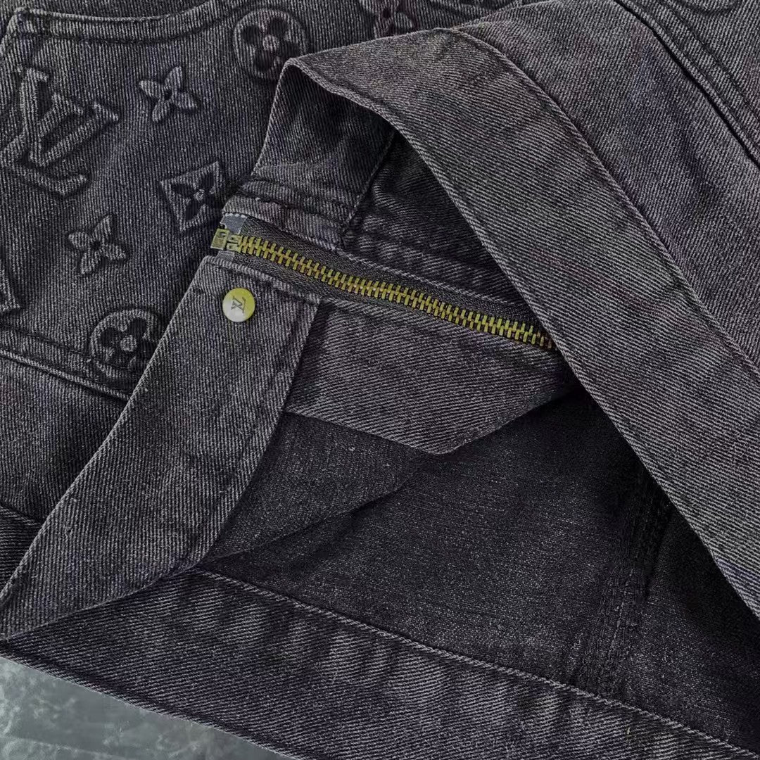 Pocket printed embossed denim jacket jacket, denim suit