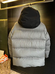 Hooded stand up collar down jacket
