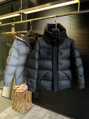 Hooded stand up collar down jacket