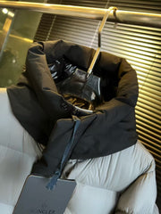 Hooded stand up collar down jacket