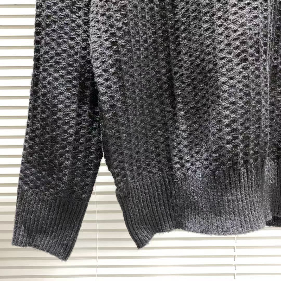 Standard jacquard Fried Dough Twists round neck sweater