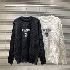 Standard jacquard Fried Dough Twists round neck sweater