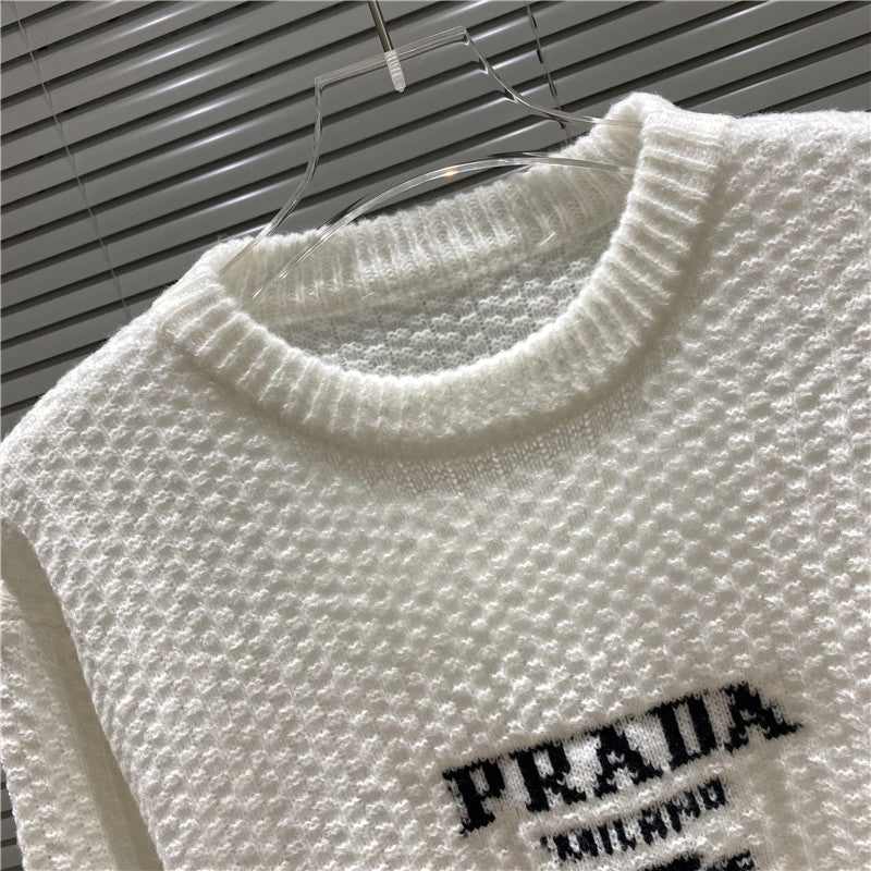 Standard jacquard Fried Dough Twists round neck sweater