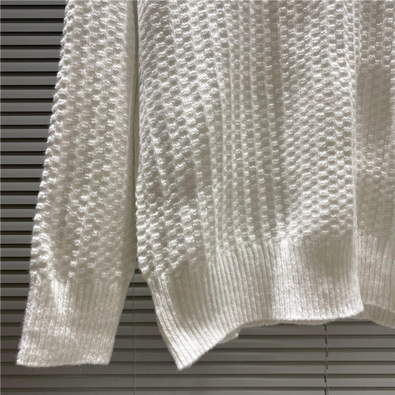 Standard jacquard Fried Dough Twists round neck sweater
