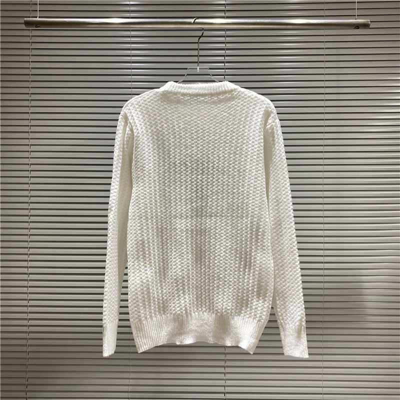 Standard jacquard Fried Dough Twists round neck sweater
