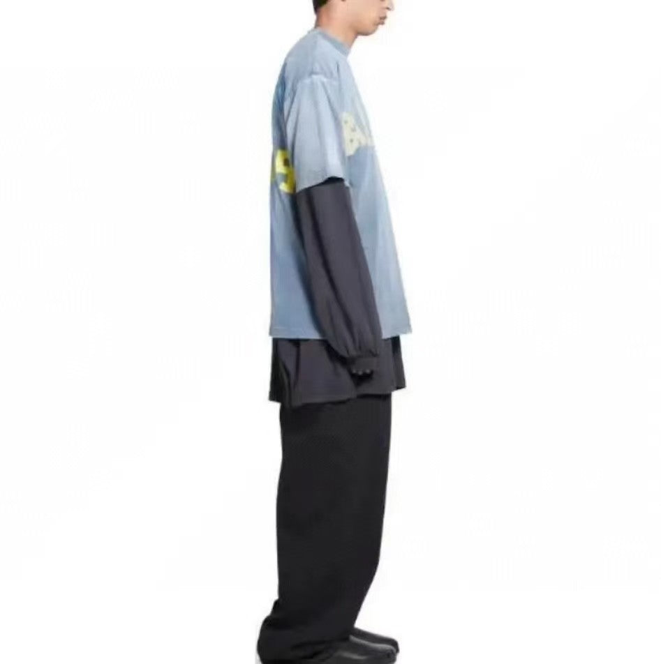 Blue round neck T-shirt