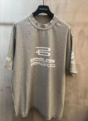 Letter printed loose round neck T-shirt