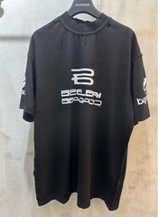 Letter printed loose round neck T-shirt