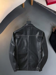Spring new men's jacket leather jacket