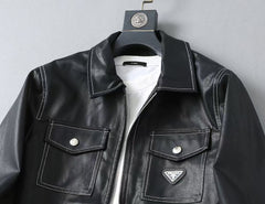 Spring new men's jacket leather jacket