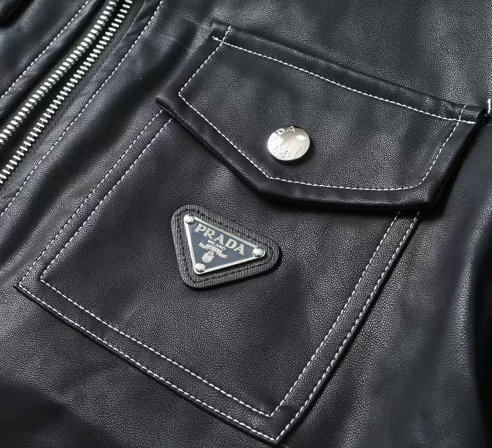 Spring new men's jacket leather jacket