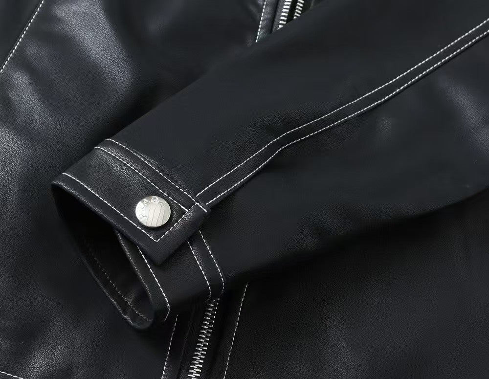 Spring new men's jacket leather jacket