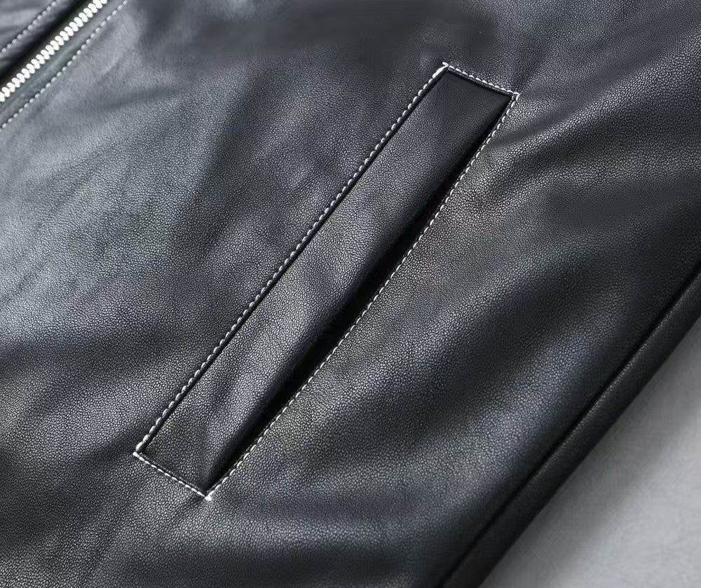 Spring new men's jacket leather jacket