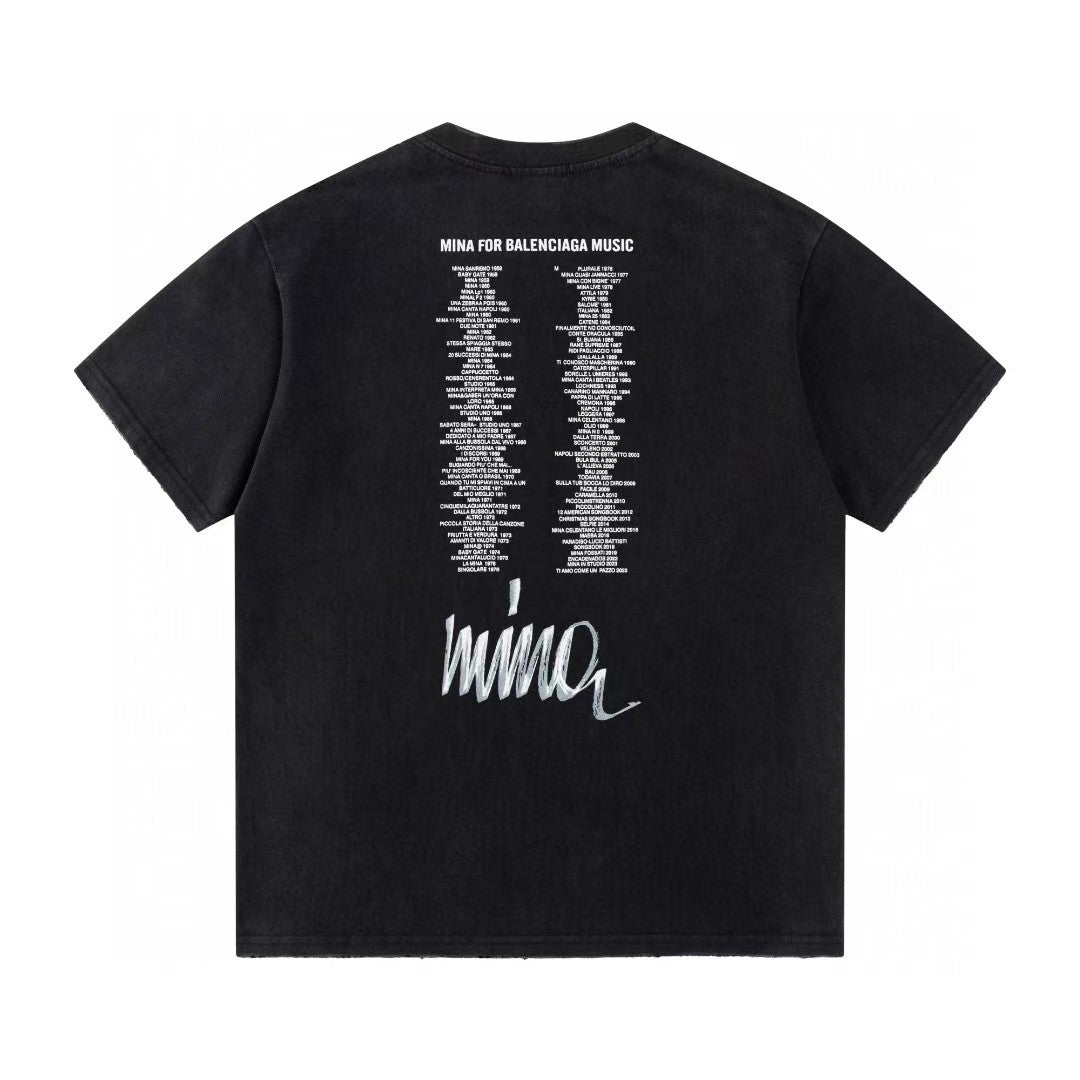 Retro washed and distressed craft short sleeved T-shirt