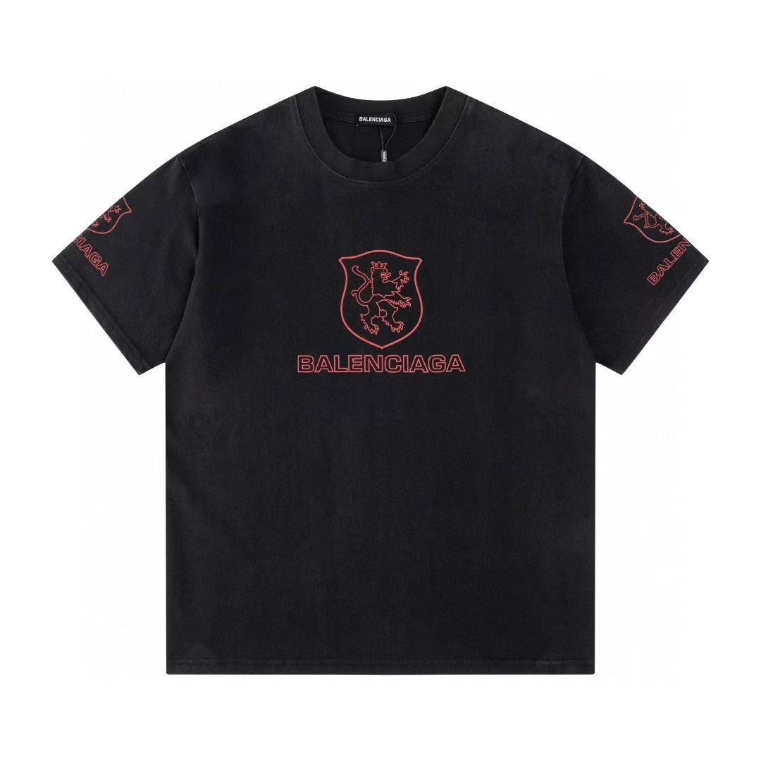 Retro washed and distressed craft short sleeved T-shirt