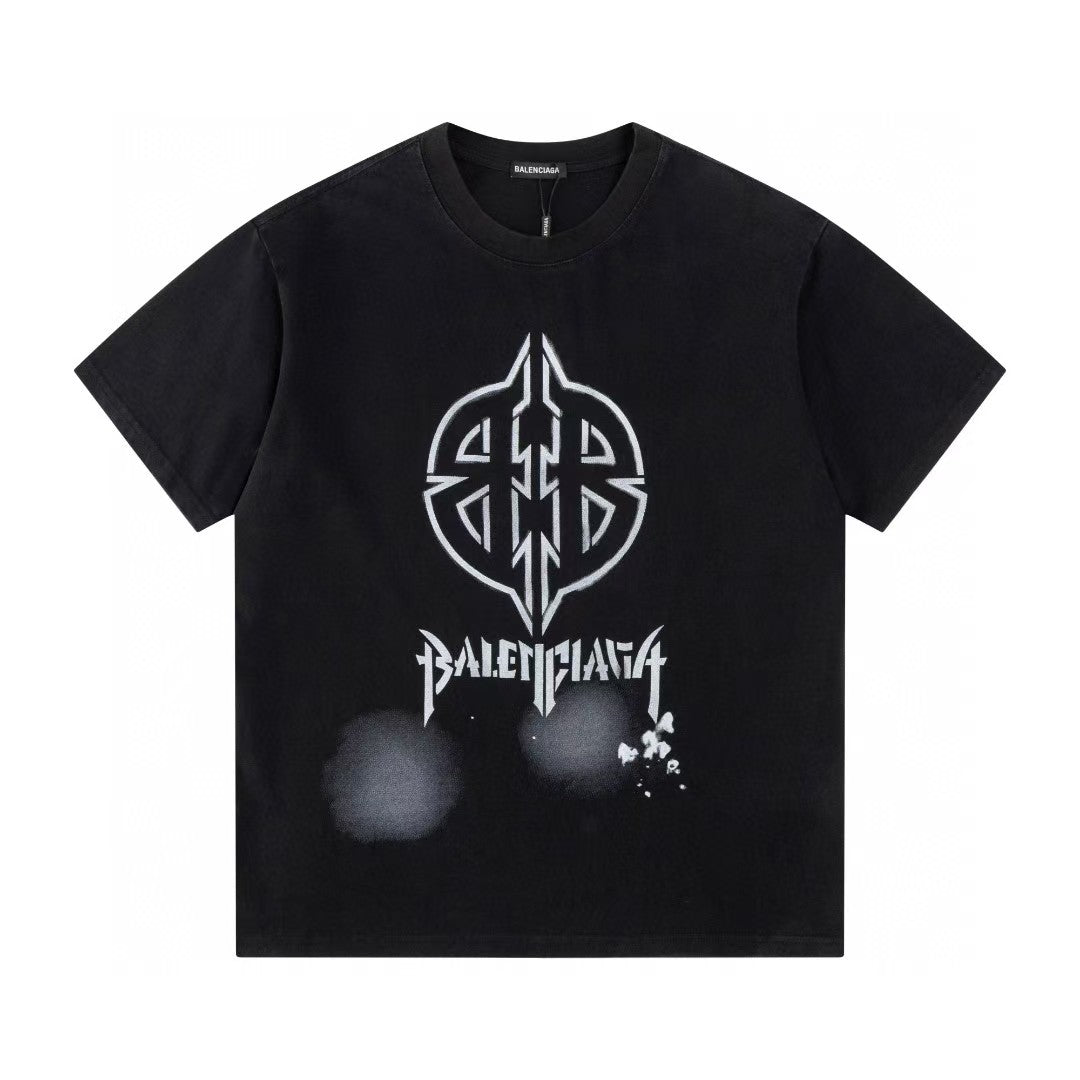 Retro washed and distressed craft short sleeved T-shirt