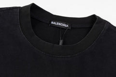 Retro washed and distressed craft short sleeved T-shirt