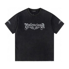 Retro washed and distressed craft short sleeved T-shirt