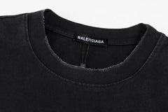 Retro washed and distressed craft short sleeved T-shirt