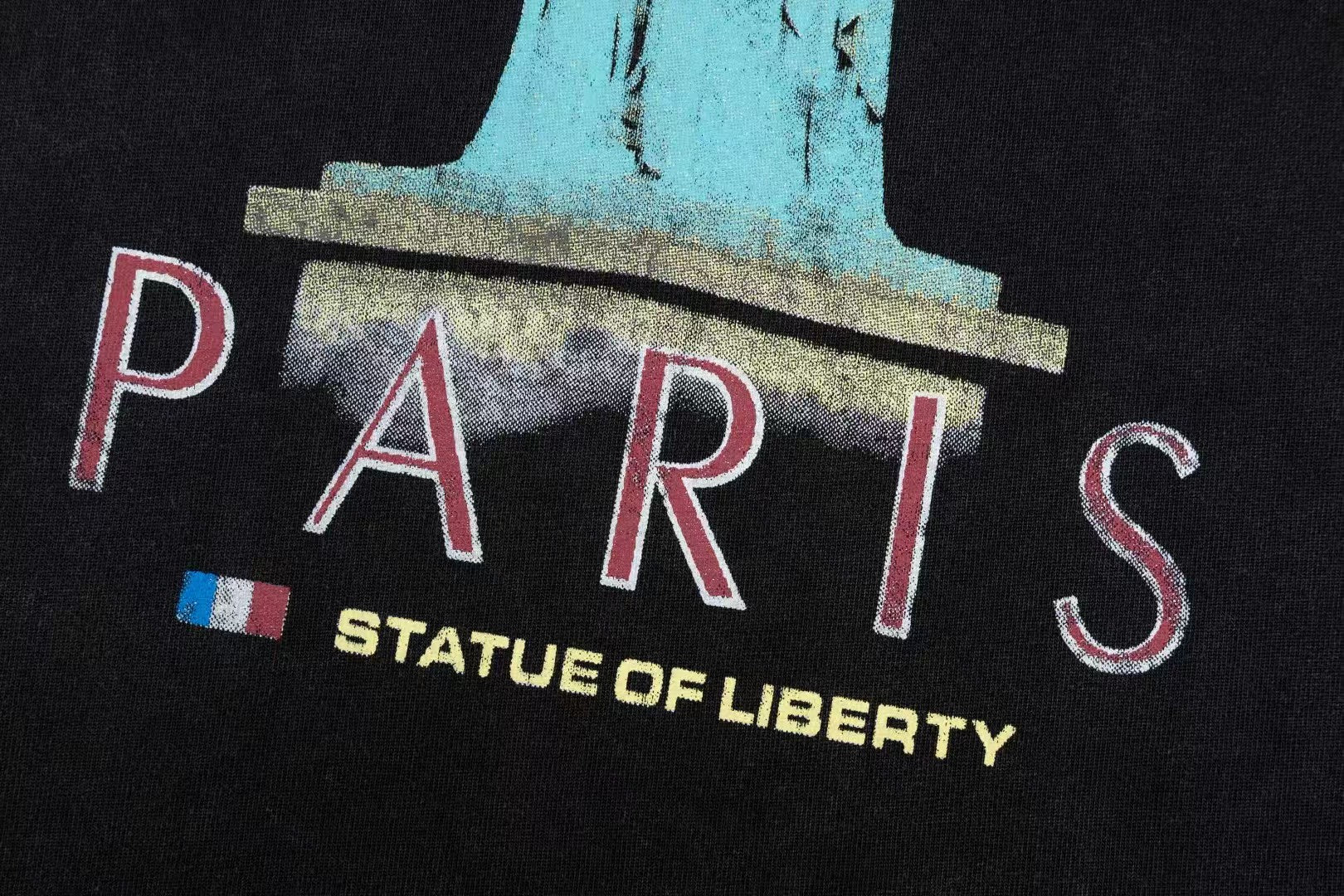 Retro washed and distressed craft short sleeved T-shirt