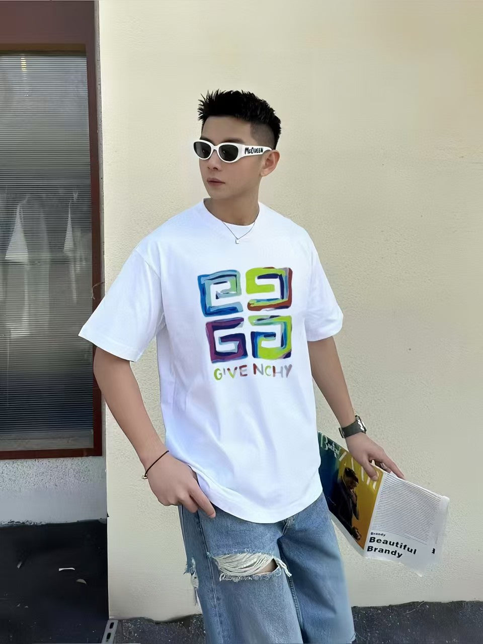 Classic printed round neck short sleeved T-shirt