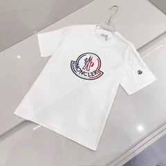 New embroidered large logo round neck short sleeved T-shirt