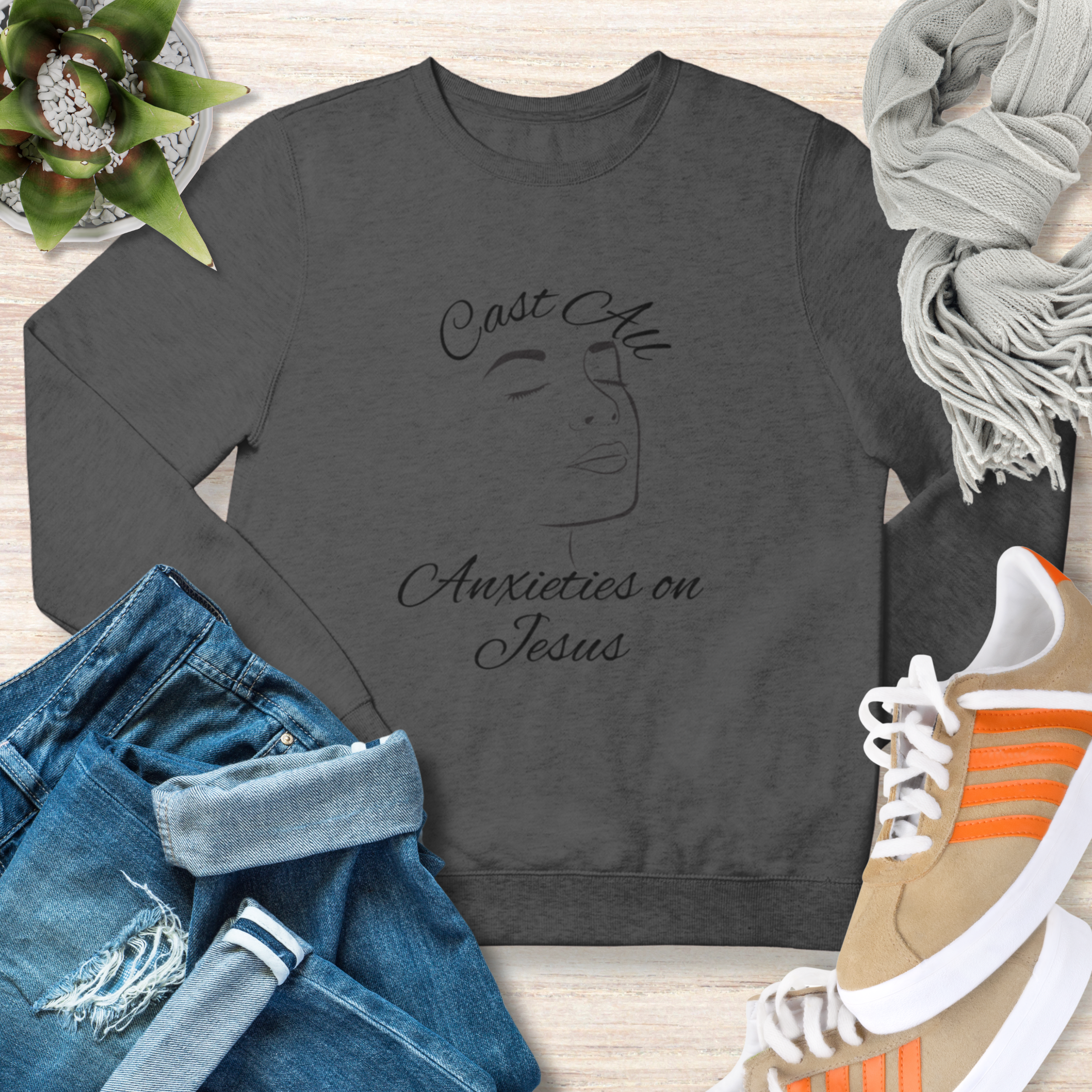 Cast All Your Anxieties Christian Sweatshirt