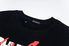 Classic letter graffiti print casual round neck short sleeved T-shirt