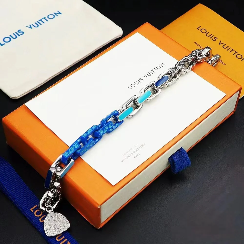 lue and silver patchwork pumpkin bracelet