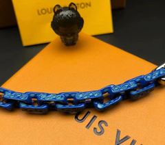 lue and silver patchwork pumpkin bracelet