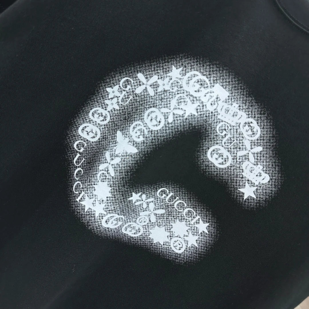Heat transfer + hot rhinestone short sleeves