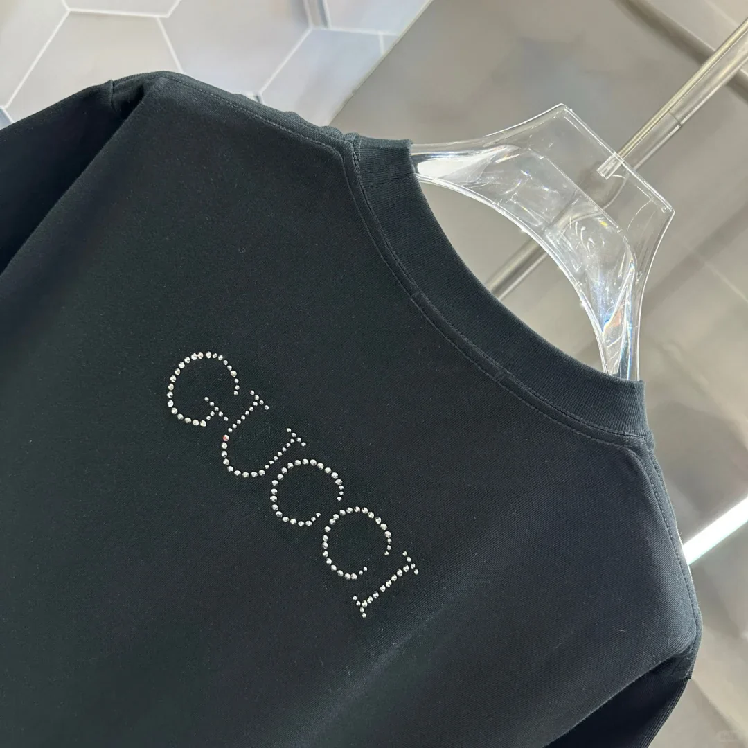 Heat transfer + hot rhinestone short sleeves