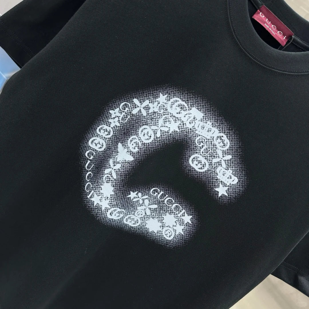 Heat transfer + hot rhinestone short sleeves