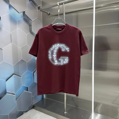 Heat transfer + hot rhinestone short sleeves