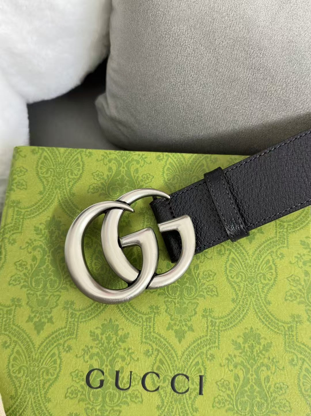 Cowhide three claw tie pattern men's belt