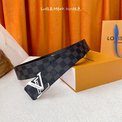 Classic printed leather men's belt