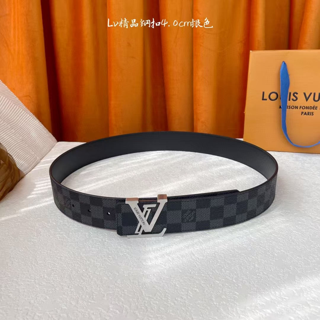 Classic printed leather men's belt