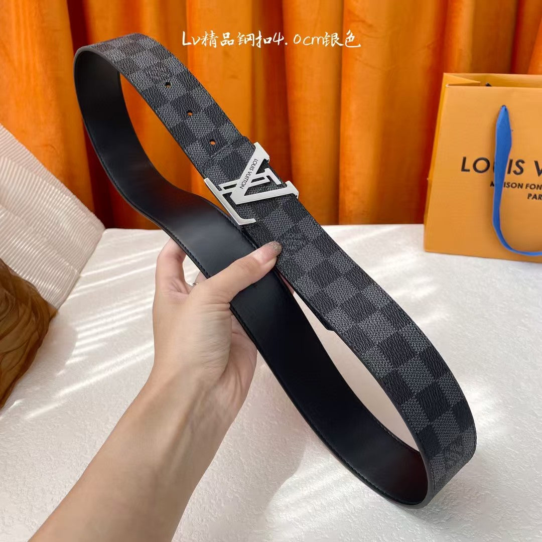 Classic printed leather men's belt