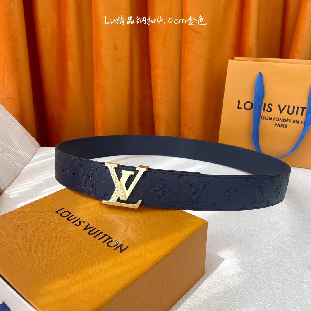 Classic printed leather men's belt