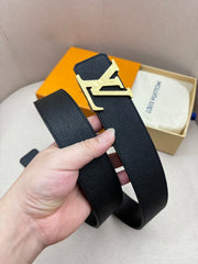 Double sided top layer cowhide men's belt