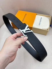 Double sided top layer cowhide men's belt
