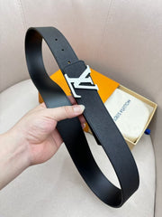 Double sided top layer cowhide men's belt