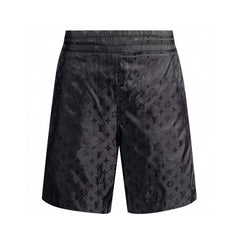 Jacquard silk elastic rope shorts
