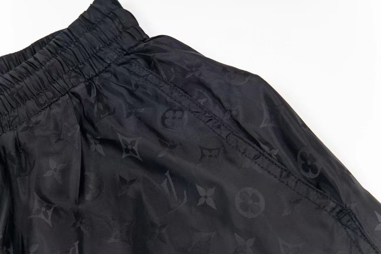 Jacquard silk elastic rope shorts