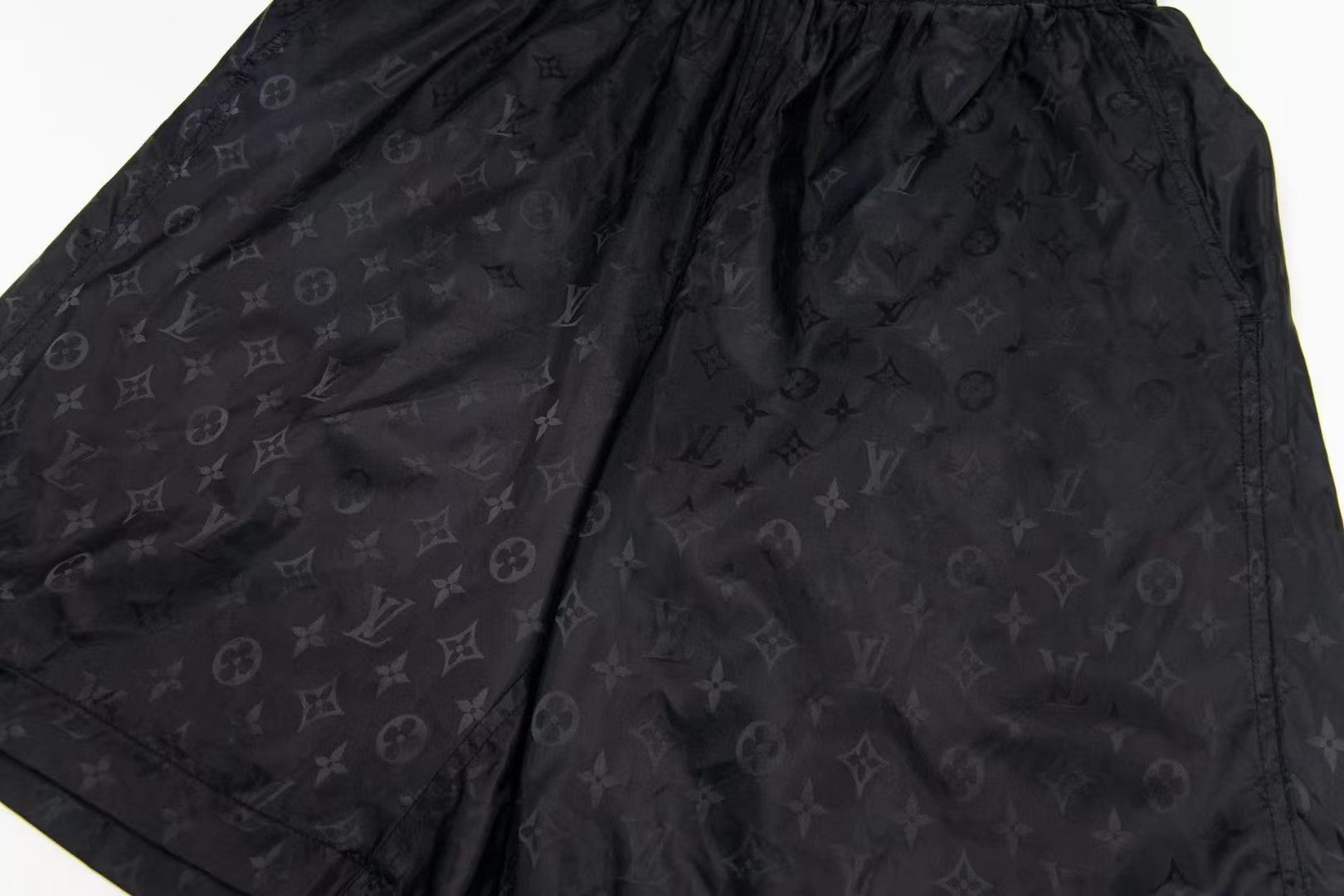 Jacquard silk elastic rope shorts